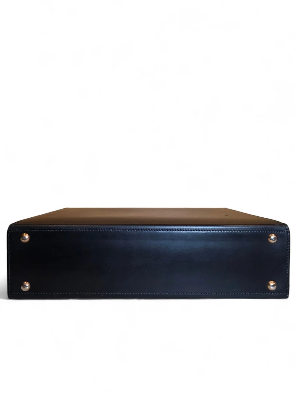 GUCCI Vintage Briefcase Classic Black Leather Sleek Trunk Business Bag Unisex - Picture 5 of 12